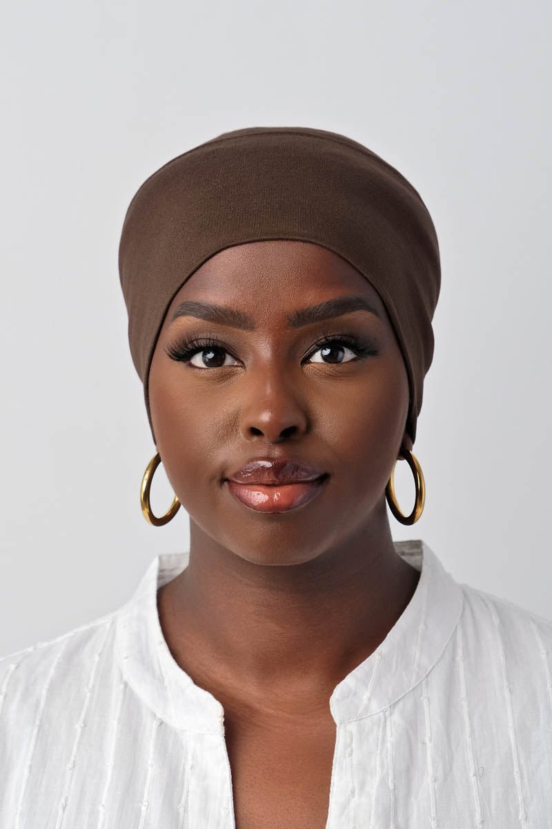 Cotton Undercap Tube in Dark Brown - TURBRAND