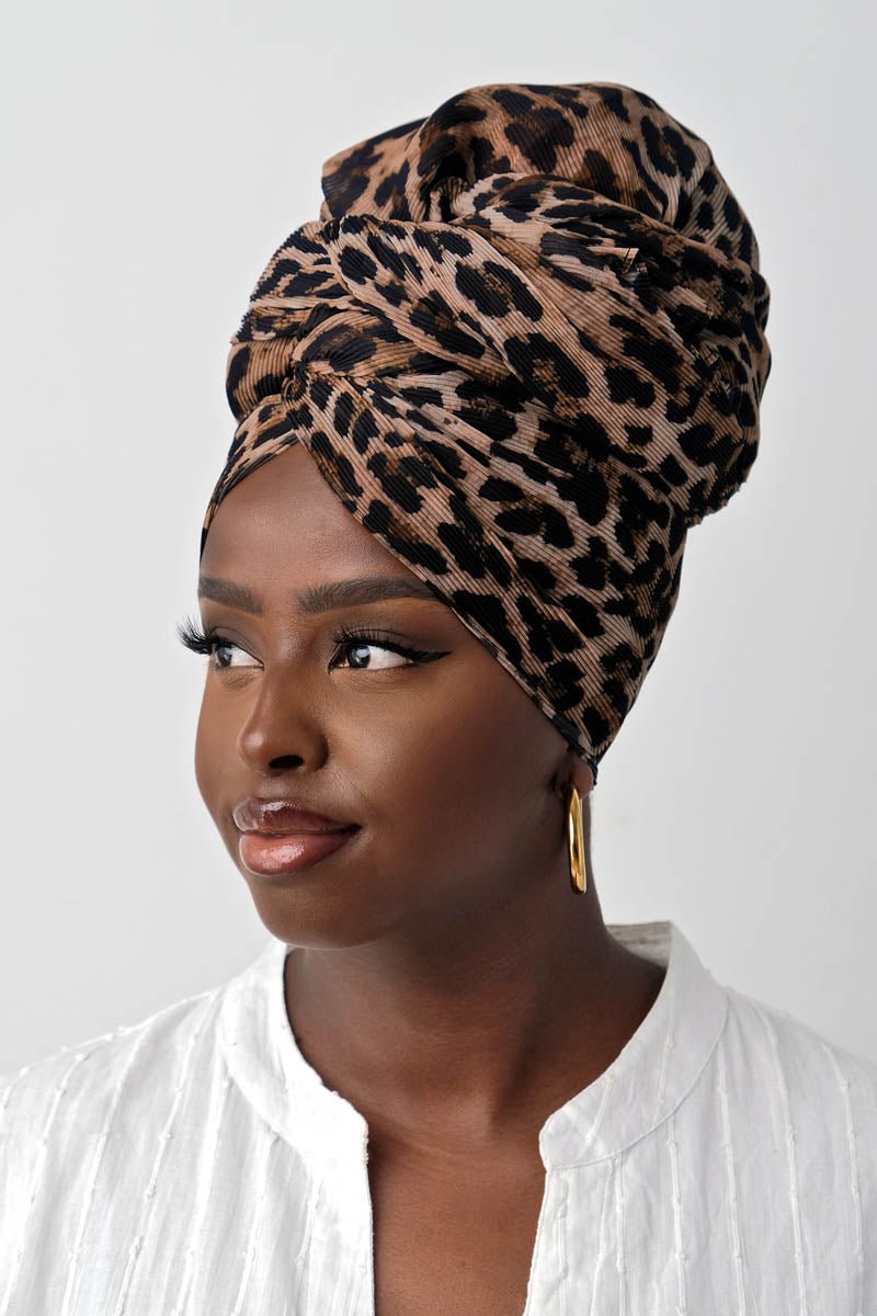 Malika Pleated Leopard - TURBRAND