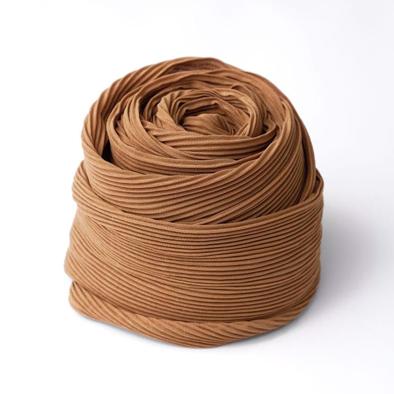 Pleated Headwrap in Brown - TURBRAND