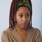 Oyana Flexible Shiny Corduroy Headband in Orange Red